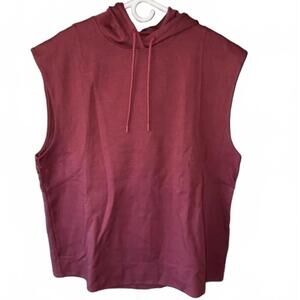 ATHLETA Oversized Sweatshirt Hoodie Tank Size XS Sundown Shirt Wine NEW $89 msrp